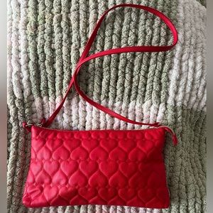 BETSY JOHNSON RED PURSE WITH HEARTS